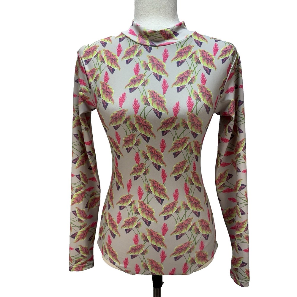 Acacia Ehukai Rashguard Long Sleeve One Piece Swimsuit Size M Vintage Hawaii